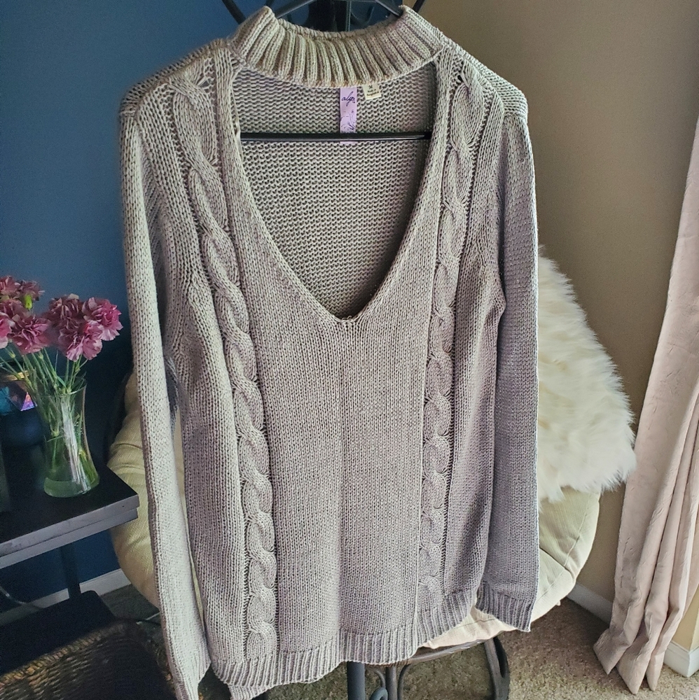 Deep v neck sweater